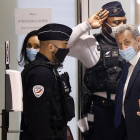 Nicolas Sarkozy en el moment d’arribar ahir als jutjats de París.
