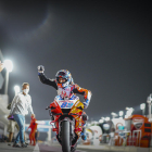 Jorge Martín celebra efusivament la seua primera ‘pole’ en MotoGP en la seua segona cursa.