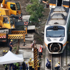 Imagen del tren siniestrado el viernes en Taiwán, en el que murieron al menos 50 personas.