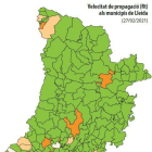 Velocitat de propagació (Rt) als municipis de Lleida