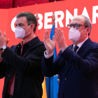 Sánchez y Gabilondo, ayer en un acto del PSOE en Madrid.
