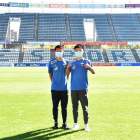 Los dos futbolistas chinos que se han incorporado al Juvenil del Lleida en División de Honor.