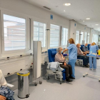 Vacunació ahir a Alcoletge a una persona d’entre 70 i 79 anys.