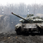 Un tanque en la autoproclamada república de Donbás.