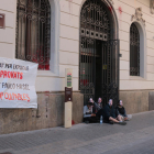 Imatge de la protesta que va tenir lloc ahir al migdia.