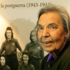 Pilarín Minguell Pont el año 2019 en la exposición sobre pioneras del baloncesto de Tàrrega