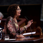 La ministra de Hacienda, María Jesús Montero, durante su réplica en el Congreso este jueves durante la segunda jornada de debate a la totalidad de los Presupuestos de 2021.