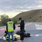 Imatge del motorista ferit a l’accident de Balaguer.