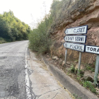 La carretera que enlaza Torà y Ardèvol, en el Solsonès.