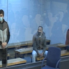 Els acusats, durant la primera jornada del judici pel 17-A.