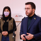 Pere Aragonès, candidato de ERC a la Generalitat, y la leridana Marta Vilalta, secretaria general adjunta.