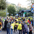 Imagen de los asistentes a la carrera y la caminata que se celebró ayer en Balaguer en el marco de la fiesta del ‘Posa’t la Gorra’. 