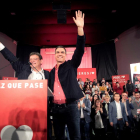 Ximo Puig y Pedro Sánchez compartieron ayer mitin ante 2.000 personas en Castellón.