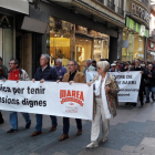 Imagen de la manifestación de la Marea pensionista de Lleida por el Eix Comercial.