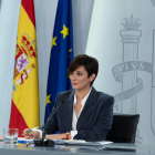 La portavoz del Gobierno, Isabel Rodríguez, en la rueda de prensa.