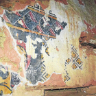 Imagen de las pinturas halladas en la restauración del templo. 