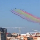 Una bandera republicana en el cielo de Madrid provoca la reacción del Rey Felipe VI