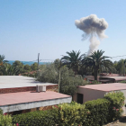 Imatge del fum de la segona explosió d’Alcanar el 2017.