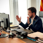 El vicepresident Pere Aragonès presidint una reunió del comitè executiu de crisi de la covid-19.
