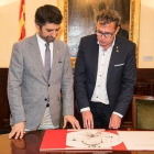 El conseller de Políticas Digitales y  Administración Pública, Jordi Puigneró, con el presidente de la Diputación, Joan Talarn, en una imagen de archivo.