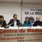 Llauradó, Albareda, Castro y Argilés, ayer en la presentación de los datos de mediación en 2019. 