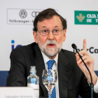 Mariano Rajoy, ahir a Saragossa durant la presentació del seu llibre.