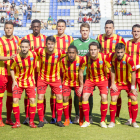 Formació inicial del Lleida, diumenge passat a Sabadell.