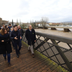Quim Torra visitó ayer la ciudad de Girona entre las zonas afectadas por la borrasca Gloria.