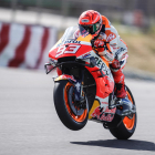 Marc Márquez ayer durante la sesión de entrenamientos libres en Portugal.