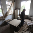 Un habitatge a Nagorno-Karabakh afectat pels atacs.