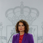 La portavoz del Gobierno central, María Jesús Montero, ayer, tras el Consejo de Ministros.