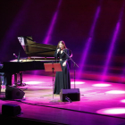 Chano Domínguez y Mariola Membrives, ayer en el estreno del Jazz Tardor en el Auditori de Lleida.
