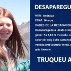 Imatge i informació de la desapareguda que va difondre Mossos.