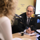 El president de la Generalitat, Quim Torra, durant l'entrevista aquest dijous a 'El Matí' de Catalunya Ràdio.