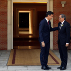 El president del Govern espanyol i el de la Generalitat, al Palau de la Moncloa el juliol del 2018.