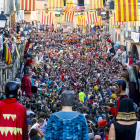 Exhibición ‘castellera’ en Agramunt con los Castellers de Lleida, los Margeners de Guissona y los Bordegassos de Vilanova.
