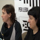 Las portavoces de la CUP, Esther Sancho y Gemma Casal. 