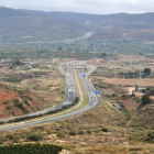 Imagen de la autovía A-2 a su paso por Fraga. 