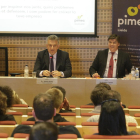 El presidente de Pimec en Lleida, Jaume Saltó, y Antoni Cañete, en una imagen de archivo.