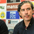 Raúl Garrido, durante su presentación como técnico del Olot.