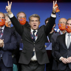 Joan Laporta, junto con algunos de los integrantes de su junta directiva.