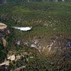 Imagen aérea del incendio cedida por el cuerpo de bomberos de la Generalitat.