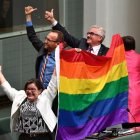 Diputats australians celebraven ahir l’aprovació.