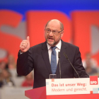 El president del Partit Socialdemòcrata, Martin Schulz, ahir.