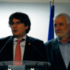Puigdemont durante su comparecencia para valorar los resultados de las elecciones generales.