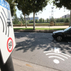 Imatge de la nova senyalització horitzontal del radar instal·lat a l’avinguda Madrid.