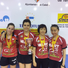 Claudia Cejas, Anna Biscarri, Yanlan Li i Tinting Wang, campiones de Catalunya per equips.