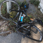 Estat en què va quedar la bicicleta de Froome.
