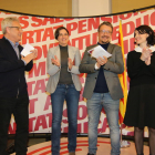 Jaume Barberà, Sara Vilà, Xavier Domènech i Mar García, ahir en un acte celebrat a l’IMAC.