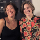 Carla Simon (der.), ayer en la Academia junto a Valerie Delpierre, directora ejecutiva de la película.
